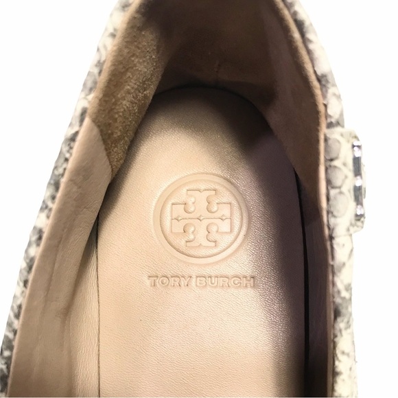 Tory Burch Roccia Travel Flats in Sparkling Snakeskin Size 7 - Picture 6 of 13